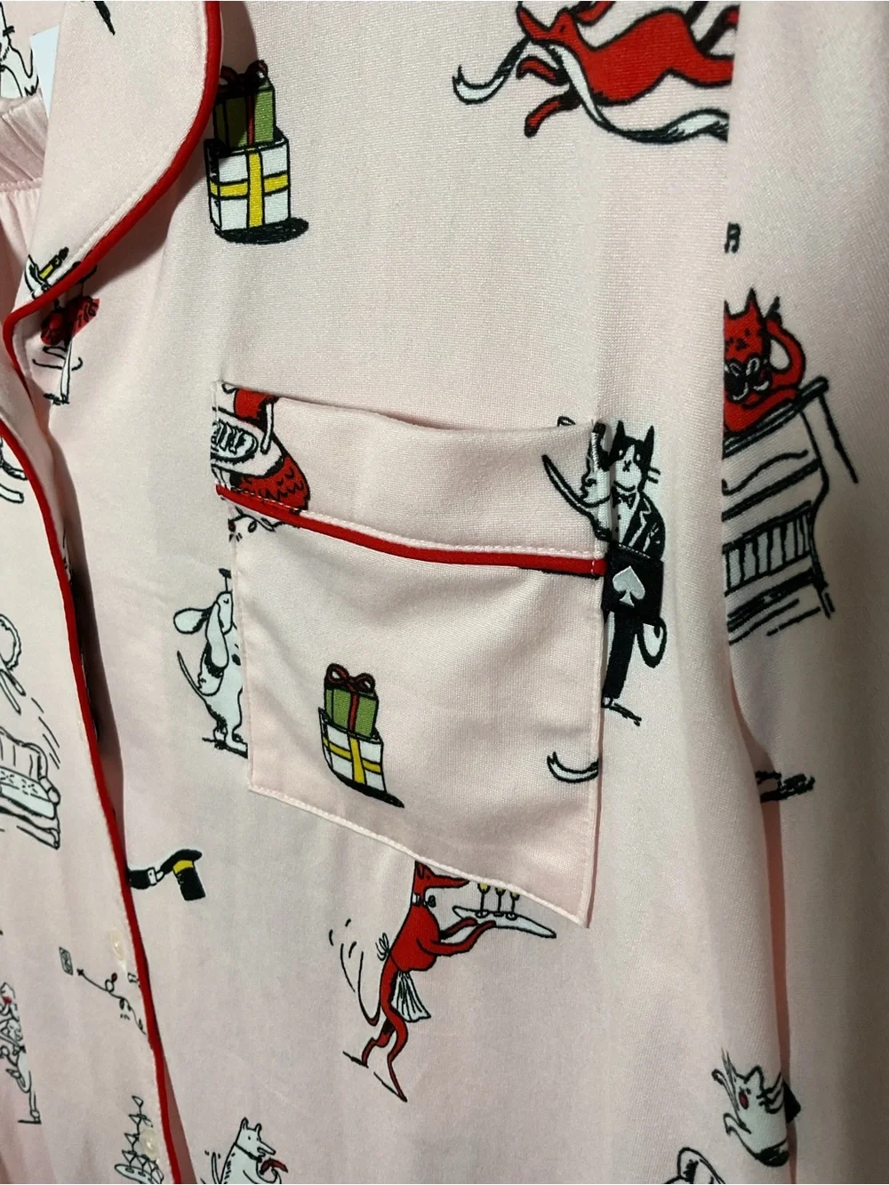 Kate Spade Holiday Cat Pajama Set Pink Christmas PJs 2X/2T